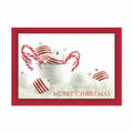 Peppermint Christmas Greeting Card - Red Lined White Envelope